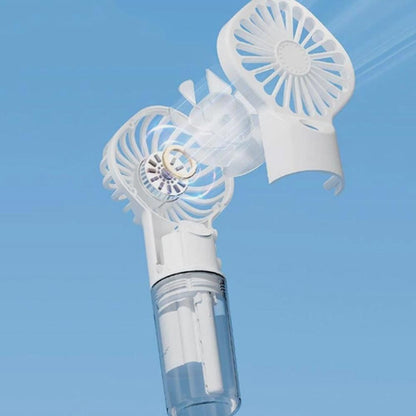 Handheld Misting Fan - Portable Rechargeable Spray Cooling Fan for Home & Office White V1263-JX-7307-1