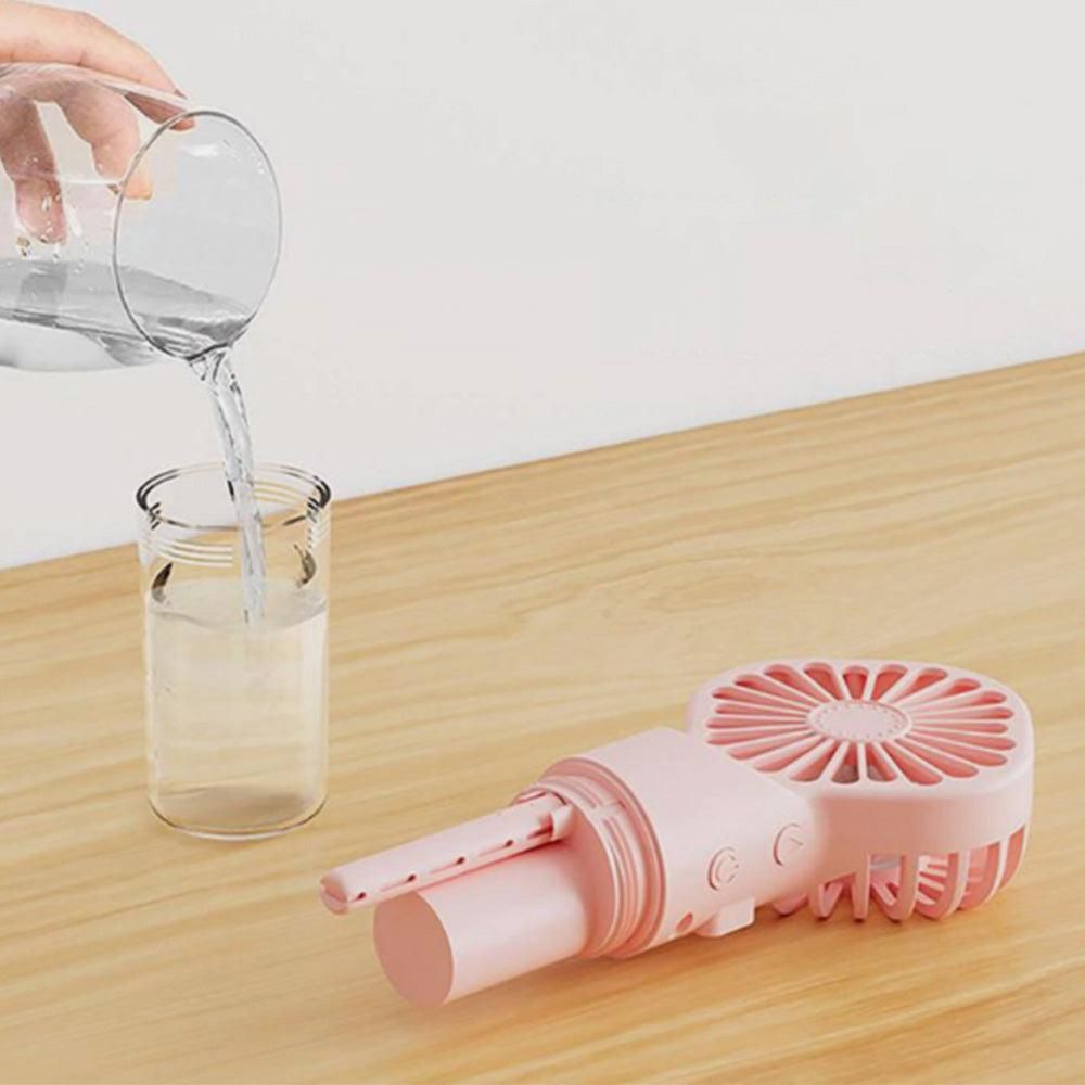 Handheld Misting Fan - Portable Rechargeable Spray Cooling Fan for Home & Office Pink V1263-JX-7307-2