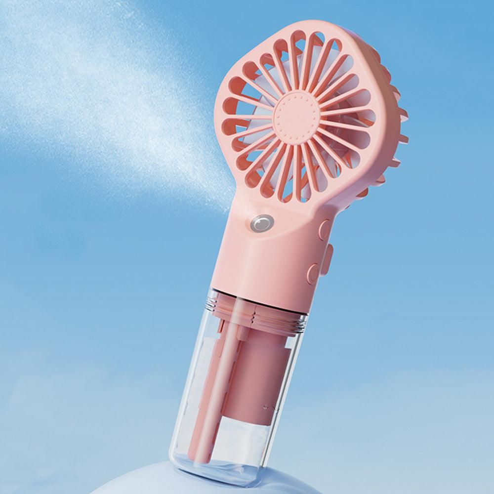 Handheld Misting Fan - Portable Rechargeable Spray Cooling Fan for Home & Office Pink V1263-JX-7307-2
