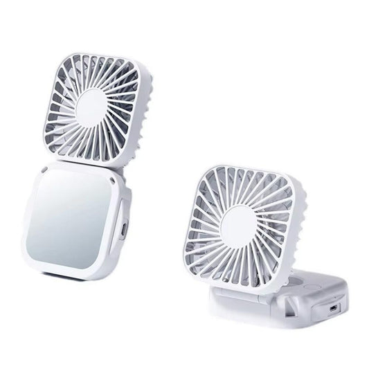 Mini Foldable Neck Hanging Fan Portable USB Rechargeable Personal Cooler White V1263-JX-7308-1