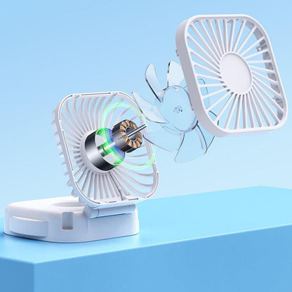 Mini Foldable Neck Hanging Fan Portable USB Rechargeable Personal Cooler White V1263-JX-7308-1