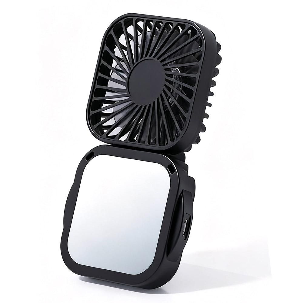 Mini Foldable Neck Hanging Fan Portable USB Rechargeable Personal Cooler Pink V1263-JX-7308-3