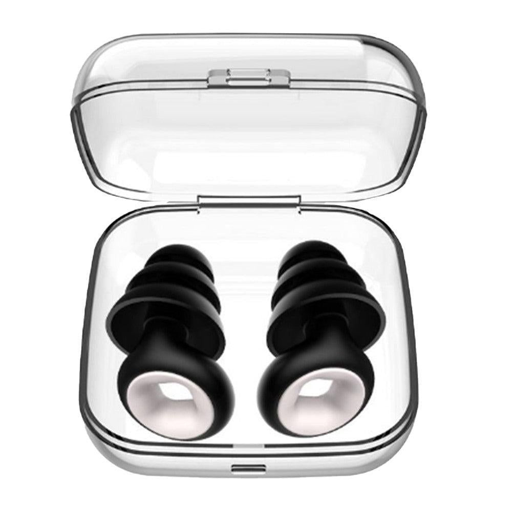 Reusable Hoop Noise Reduction Earplugs Black V1263-JX-7311-4