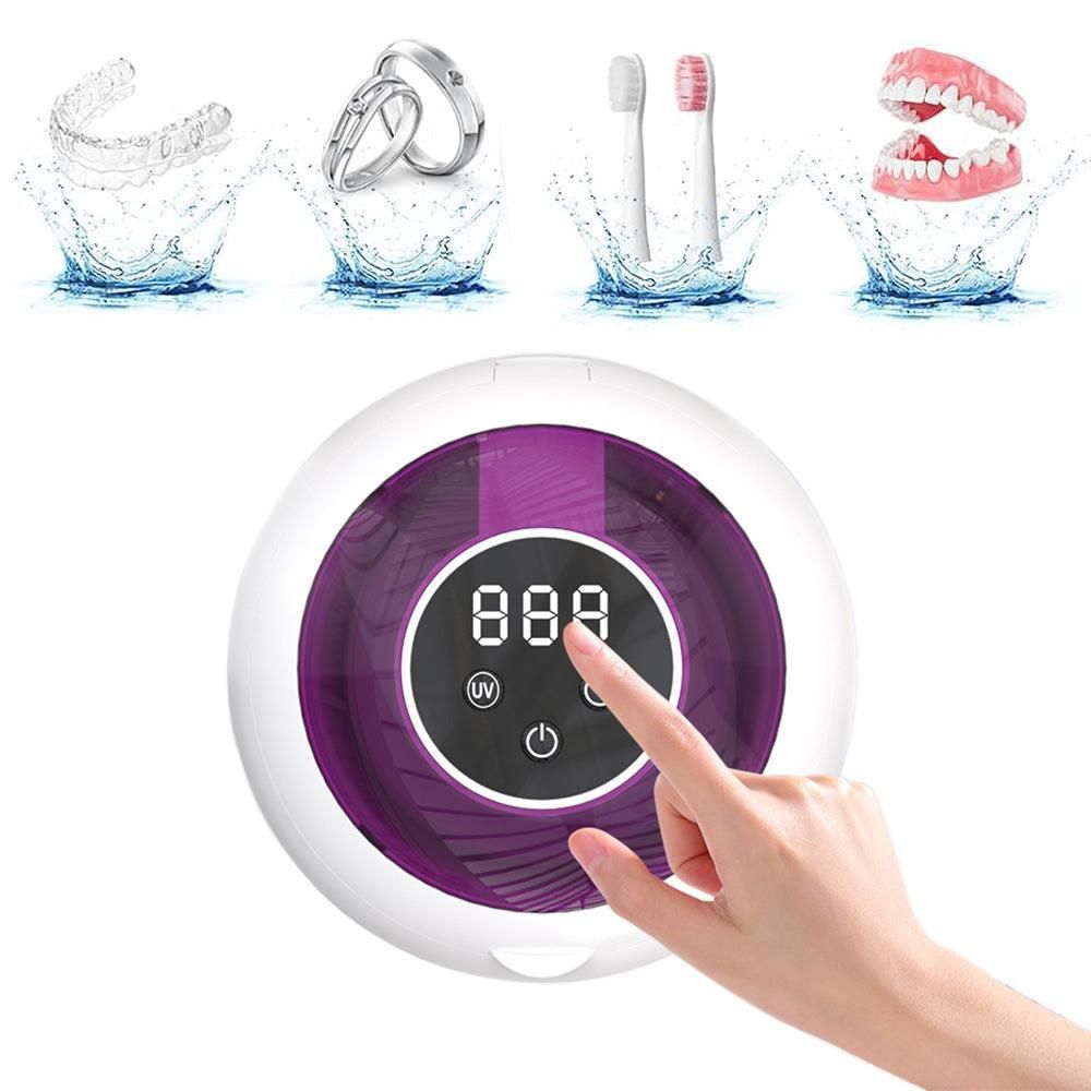 Ultrasonic Retainer Cleaner Machine 45kHz Ultrasonic Dentures Cleaner for Night Guards Braces Aligner White V1263-JX-7313-1