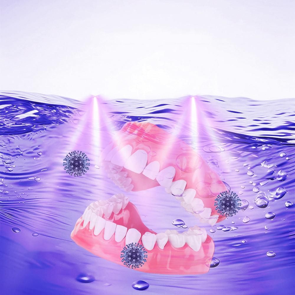 Ultrasonic Retainer Cleaner Machine 45kHz Ultrasonic Dentures Cleaner for Night Guards Braces Aligner White V1263-JX-7313-1
