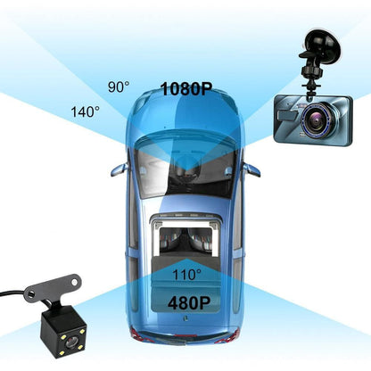 1080P Touch Screen Car Dash Camera Video DVR Recorder Front and Rear Night Vision Car Driving Recorder Cam V1263-JX-7315