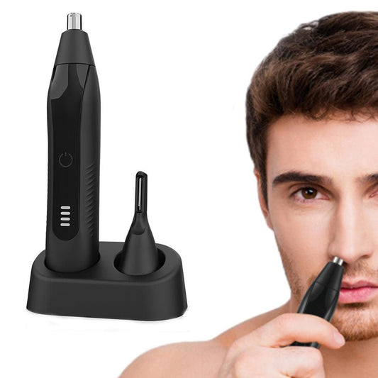 2-in-1 Electric Nose Hair Trimmer For Men Replaceable Eyebrow Body Hair Clipper V1263-JX-7318