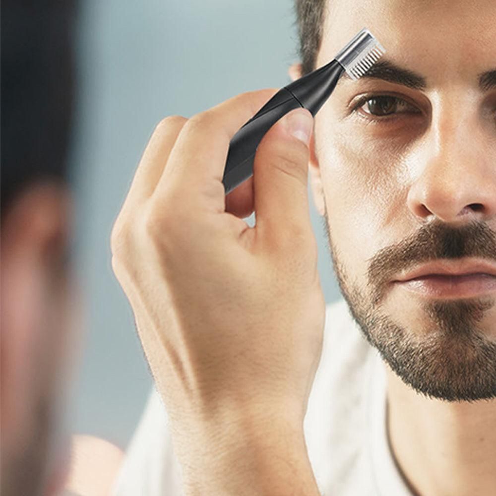 2-in-1 Electric Nose Hair Trimmer For Men Replaceable Eyebrow Body Hair Clipper V1263-JX-7318
