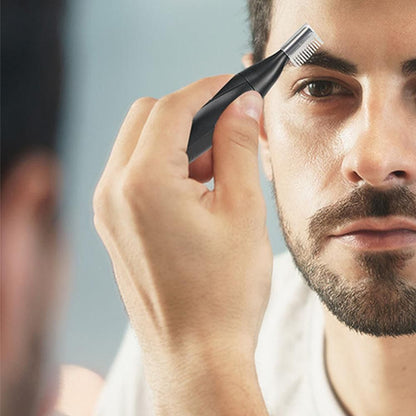 2-in-1 Electric Nose Hair Trimmer For Men Replaceable Eyebrow Body Hair Clipper V1263-JX-7318