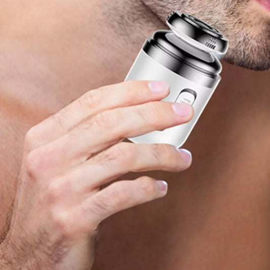 2-in-1 Electric Shaver for Men Mini Beard Nose Hair Razor Rechargeable Pocket Capsule Razor White V1263-JX-7319