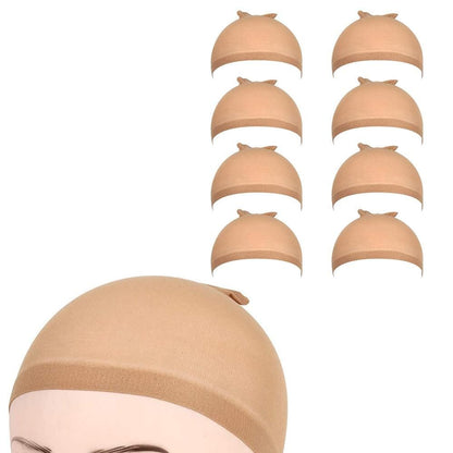 8Pcs Stocking Wig Caps Stretchy Nylon Hair Net for Women Black V1263-JX-7322-2