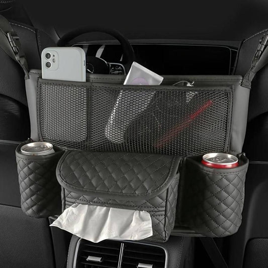 Car Handbag Purse Holder Between Seats Car Consoles Storage Bag Auto Seat Barrier-Black V1263-JX-7323-1