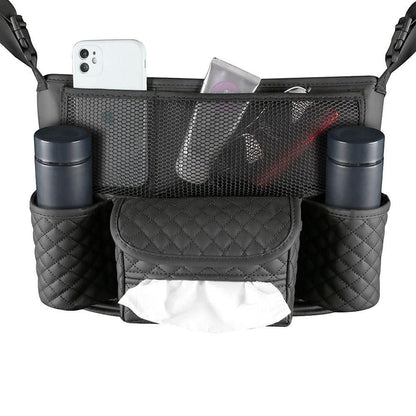 Car Handbag Purse Holder Between Seats Car Consoles Storage Bag Auto Seat Barrier-Black V1263-JX-7323-1