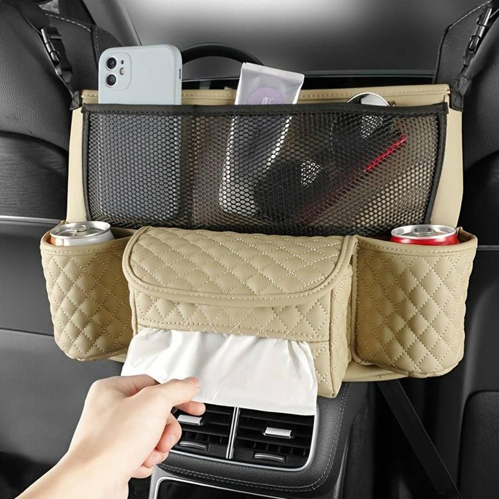 Car Handbag Purse Holder Between Seats Car Consoles Storage Bag Auto Seat Barrier-Black V1263-JX-7323-1