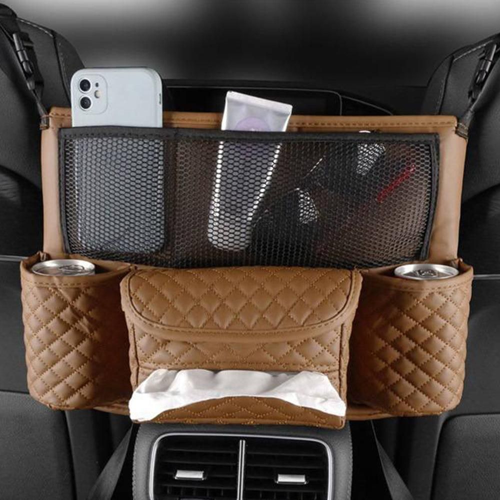 Car Handbag Purse Holder Between Seats Car Consoles Storage Bag Auto Seat Barrier-Black V1263-JX-7323-1