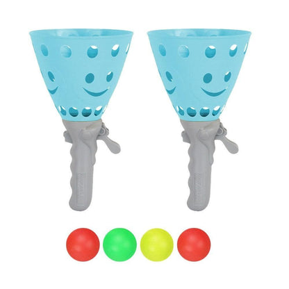 Catch Ball Game with 2 Catch Launcher Baskets and 4 Balls Blue V1263-JX-7326-1