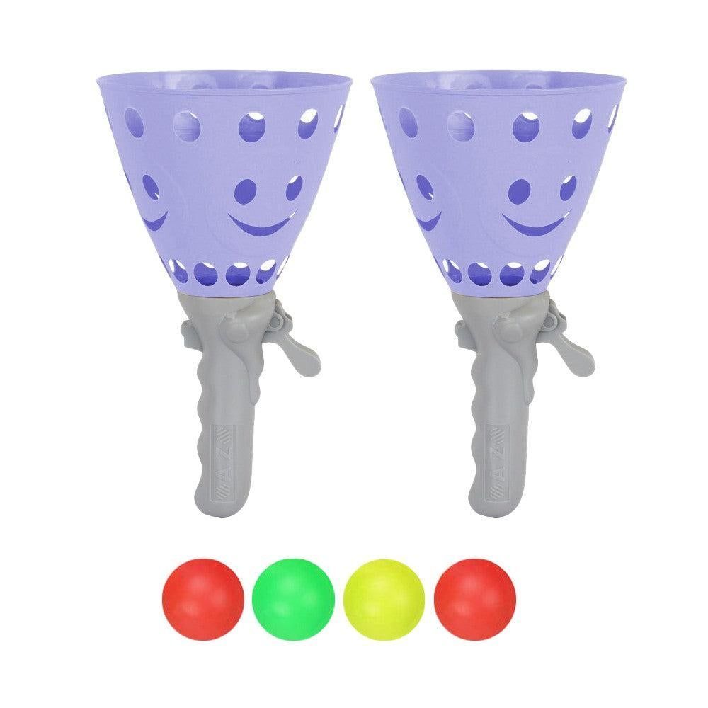 Catch Ball Game with 2 Catch Launcher Baskets and 4 Balls Pink V1263-JX-7326-2