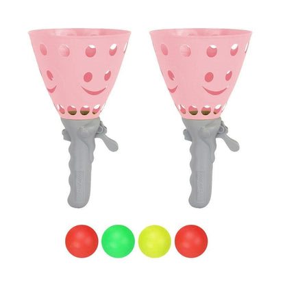 Catch Ball Game with 2 Catch Launcher Baskets and 4 Balls Yellow V1263-JX-7326-3