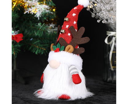 Antler Faceless Doll Music Luminous Xmas Pendant-Red 28cm V1263-JX-733