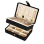 Portable Jewelry Box Storage Organizer for Rings Necklaces & Earrings Black V1263-JX-7330-2