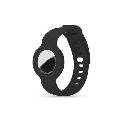 Silicone Airtag Wristband Black V1263-JX-7331-2