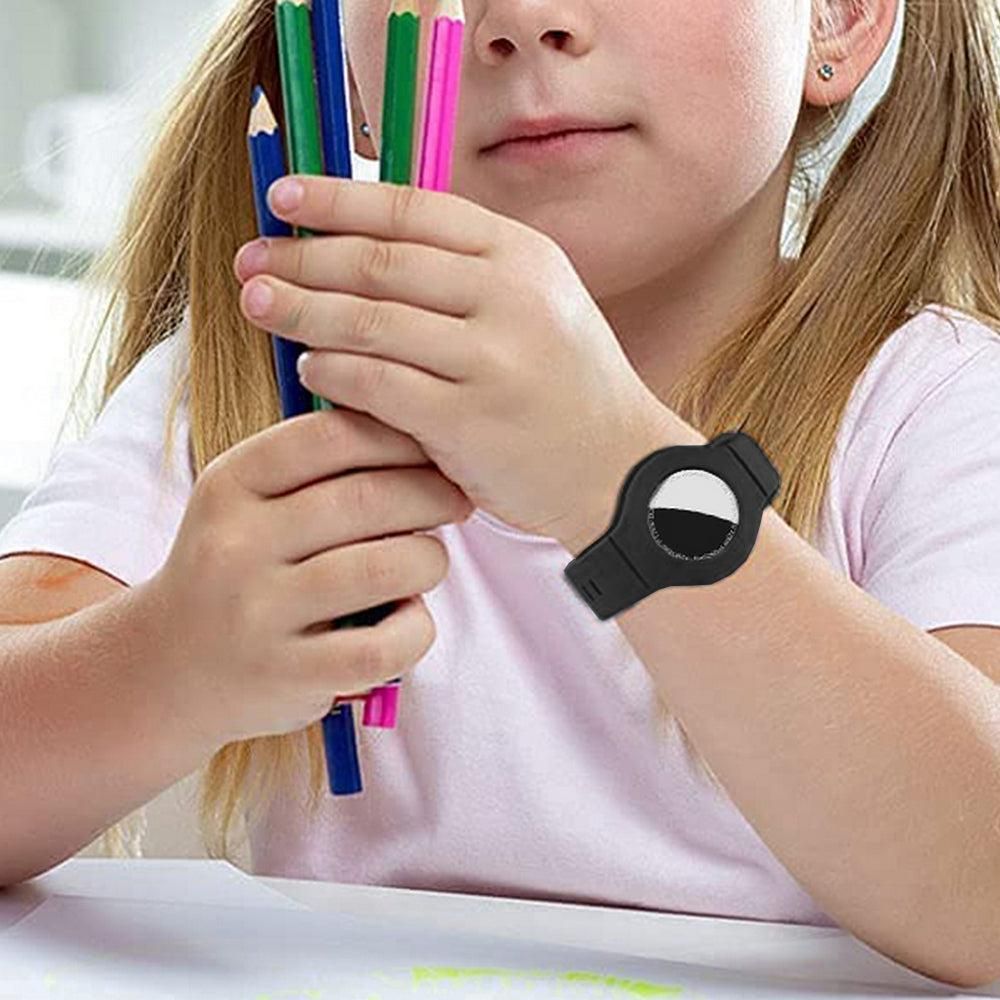 Silicone Airtag Wristband Black V1263-JX-7331-2