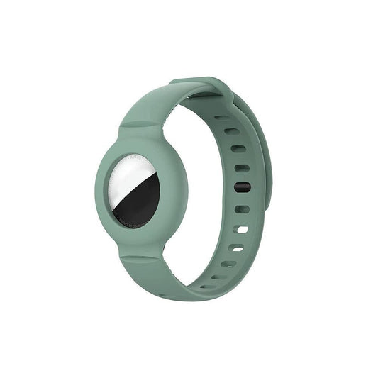Silicone Airtag Wristband Green V1263-JX-7331-3
