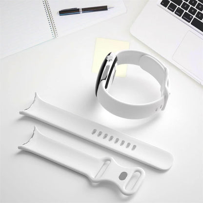 For Google Pixel Watch 1 / 2 Soft Replacement Strap Silicone Sport Watch Band White - L V1263-JX-7338-2