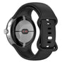 For Google Pixel Watch 1 / 2 Soft Replacement Strap Silicone Sport Watch Band Black - S V1263-JX-7339-1