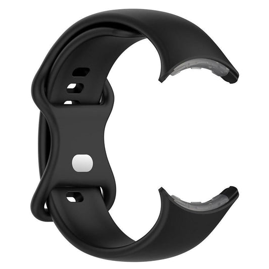 For Google Pixel Watch 1 / 2 Soft Replacement Strap Silicone Sport Watch Band Black - L V1263-JX-7339-2