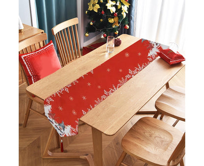 Xmas Tablecloth Non-woven Fabric Xmas Tree Print-Red V1263-JX-734