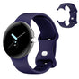 For Google Pixel Watch 1 / 2 Soft Replacement Strap Silicone Sport Watch Band Blue - S V1263-JX-7340-1