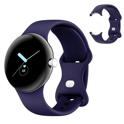 For Google Pixel Watch 1 / 2 Soft Replacement Strap Silicone Sport Watch Band Blue - L V1263-JX-7340-2
