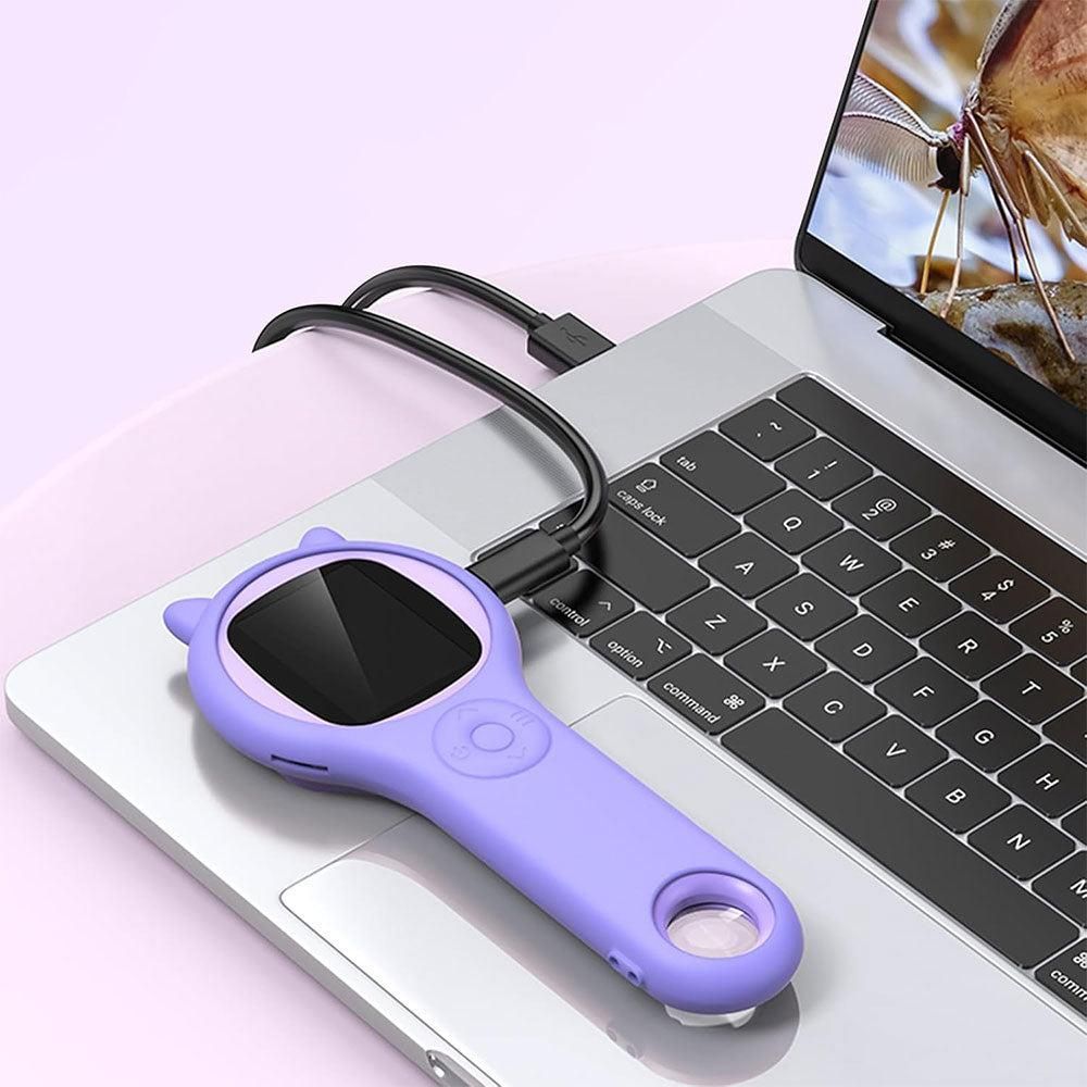 Mini Pocket Handheld Microscope Educational Science Tool for Christmas or Birthday - Purple V1263-JX-7346
