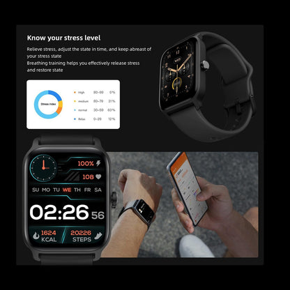 1.8inch Smart Watch IP68 BT5.3 for Android iOS with Heart Rate Monitoring Exercise Records 1pc(Blue) V1263-JX-7347-2