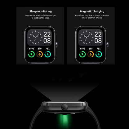1.8inch Smart Watch IP68 BT5.3 for Android iOS with Heart Rate Monitoring Exercise Records 1pc(Blue) V1263-JX-7347-2