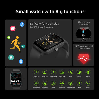 1.8inch Smart Watch IP68 BT5.3 for Android iOS with Heart Rate Monitoring Exercise Records 1pc(Pink) V1263-JX-7347-3