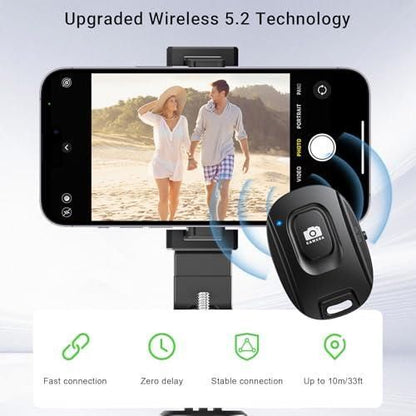 1 Pair Black Bluetooth Mobile Phone Camera Remote Control Rechargeable Shutter V1263-JX-7348