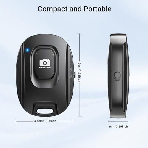 1 Pair Black Bluetooth Mobile Phone Camera Remote Control Rechargeable Shutter V1263-JX-7348