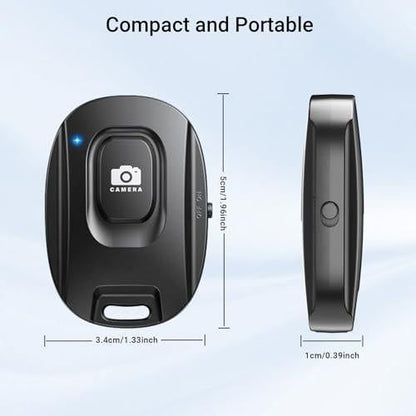 1 Pair Black Bluetooth Mobile Phone Camera Remote Control Rechargeable Shutter V1263-JX-7348