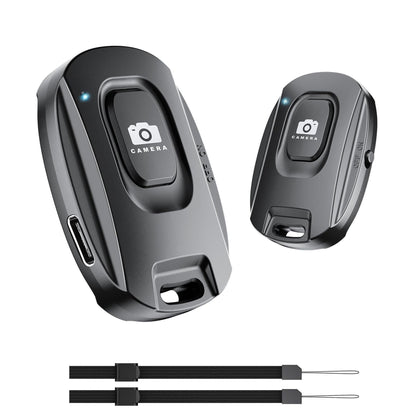 1 Pair Black Bluetooth Mobile Phone Camera Remote Control Rechargeable Shutter V1263-JX-7348