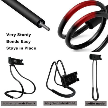 70cm 360 degreesRotating Neck Phone Holder Universal Clip for Phone Tablet Black V1263-JX-7349