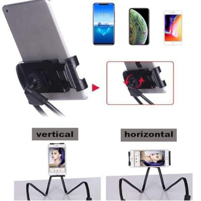 70cm 360 degreesRotating Neck Phone Holder Universal Clip for Phone Tablet Black V1263-JX-7349