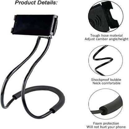 70cm 360 degreesRotating Neck Phone Holder Universal Clip for Phone Tablet Black V1263-JX-7349