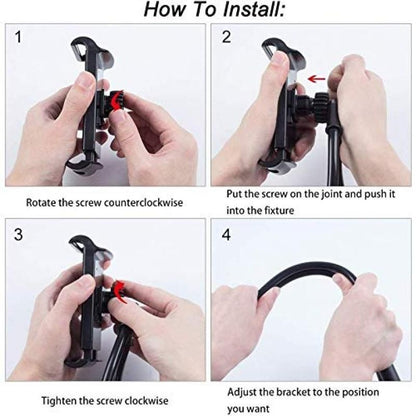 70cm 360 degreesRotating Neck Phone Holder Universal Clip for Phone Tablet Black V1263-JX-7349