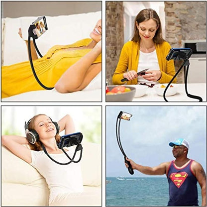 70cm 360 degreesRotating Neck Phone Holder Universal Clip for Phone Tablet Black V1263-JX-7349