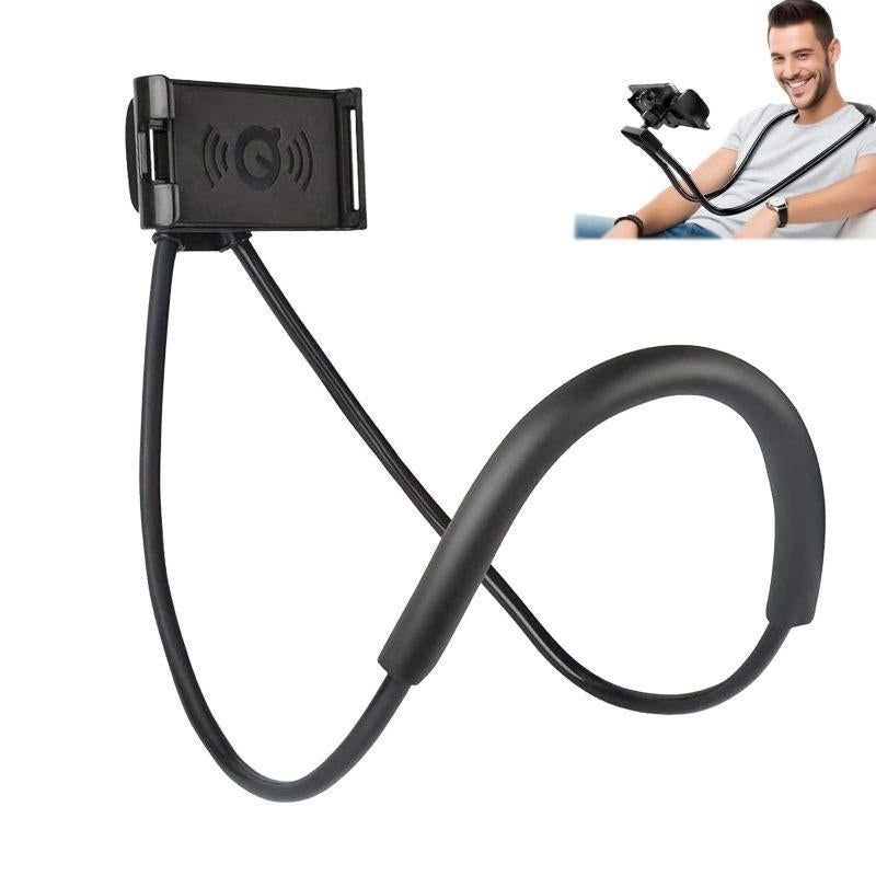 70cm 360 degreesRotating Neck Phone Holder Universal Clip for Phone Tablet Black V1263-JX-7349