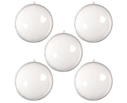 5Pcs Xmas Ball Transparent Fillable Shatterproof-9cm V1263-JX-735