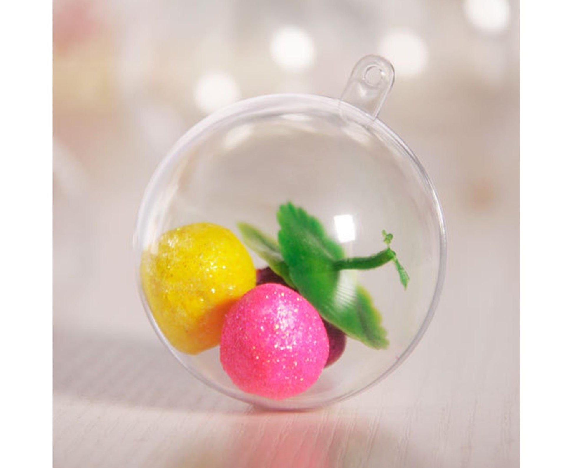 5Pcs Xmas Ball Transparent Fillable Shatterproof-9cm V1263-JX-735