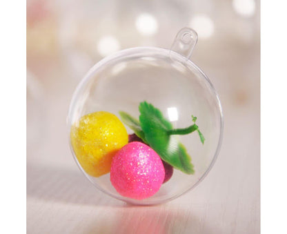 5Pcs Xmas Ball Transparent Fillable Shatterproof-9cm V1263-JX-735